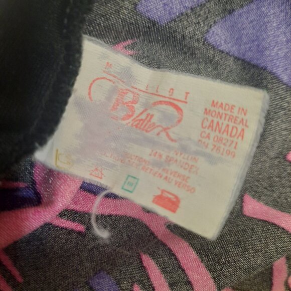 Vintage 90s High Cut Bikini Set Size XS Hot Pink Purple Black 2 Piece Halter - Picture 12 of 12